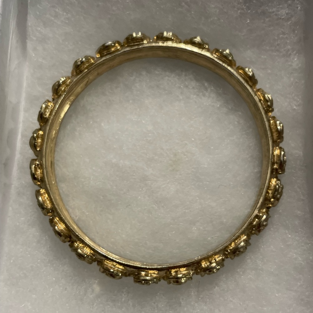 Gold colored heavy rose bangle